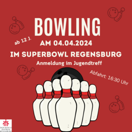 Ausflug zum Bowling am 4. April 2024 mit dem Jugendtreff Don Bosco Regensburg