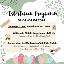 Programm für die Osterferien 2024 im Jugendtreff Don Bosco Regensburg