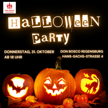 Herzlich willkommen zur Halloweenparty am 31.10.2024 im Don Bosco Jugendtreff Regensburg